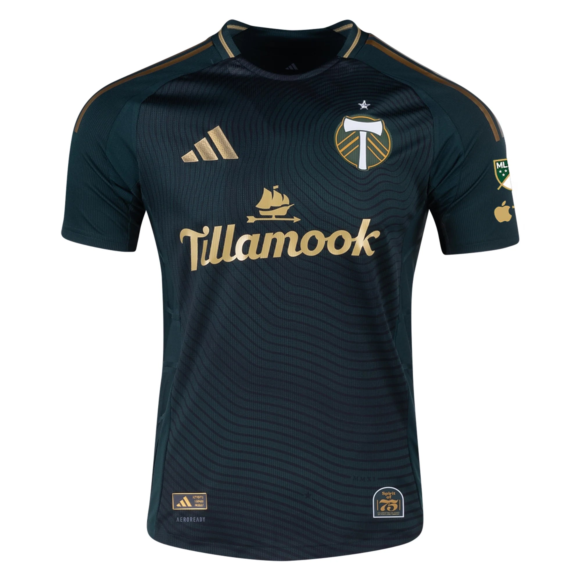 adidas Jimer Fory Portland Timbers Authentic Home Jersey w/ MLS & Apple Patch 25/26 (Green/Gold)