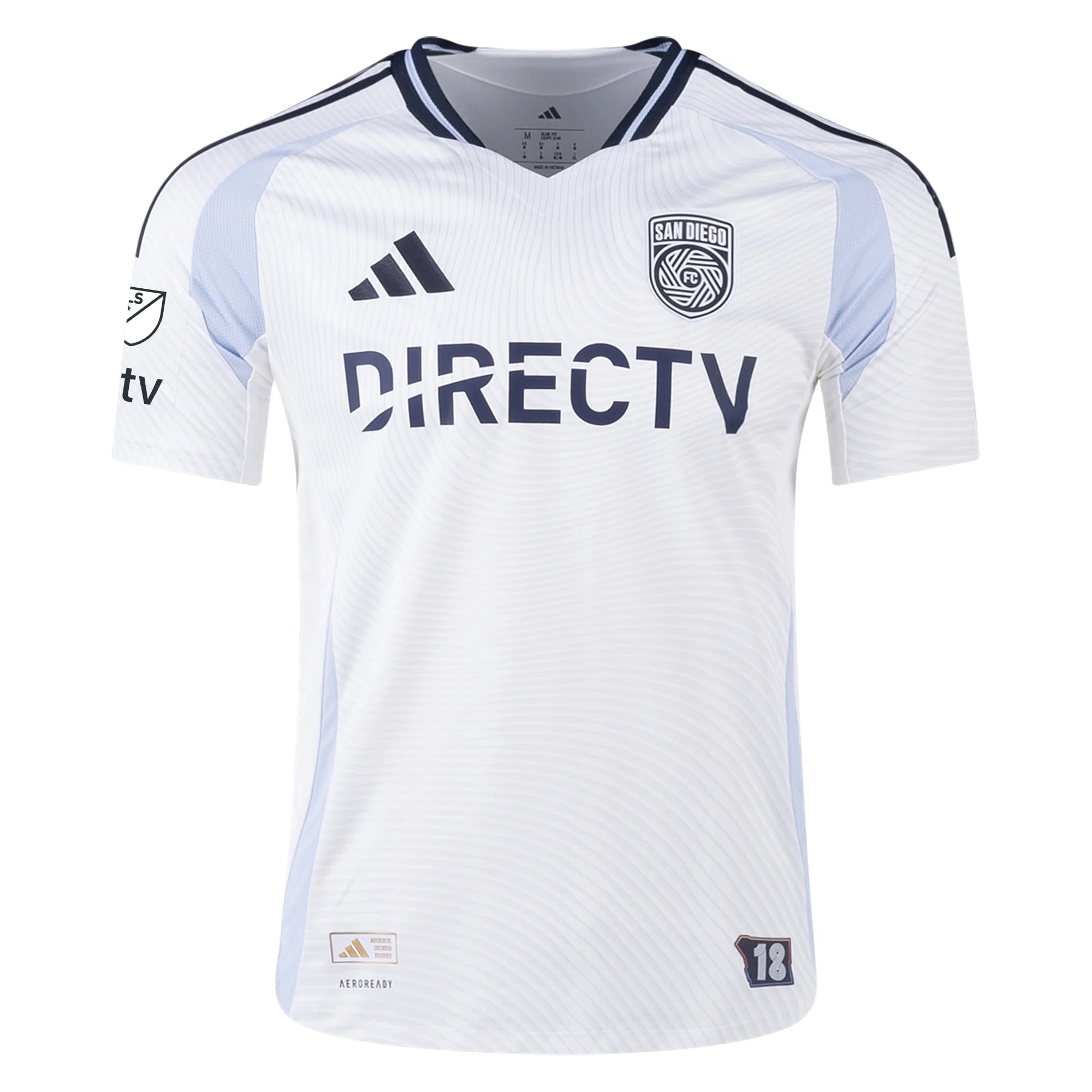 adidas San Diego FC Authentic CJ dos Santos Away Jersey 25/26 w/ MLS & Apple Patch (White)