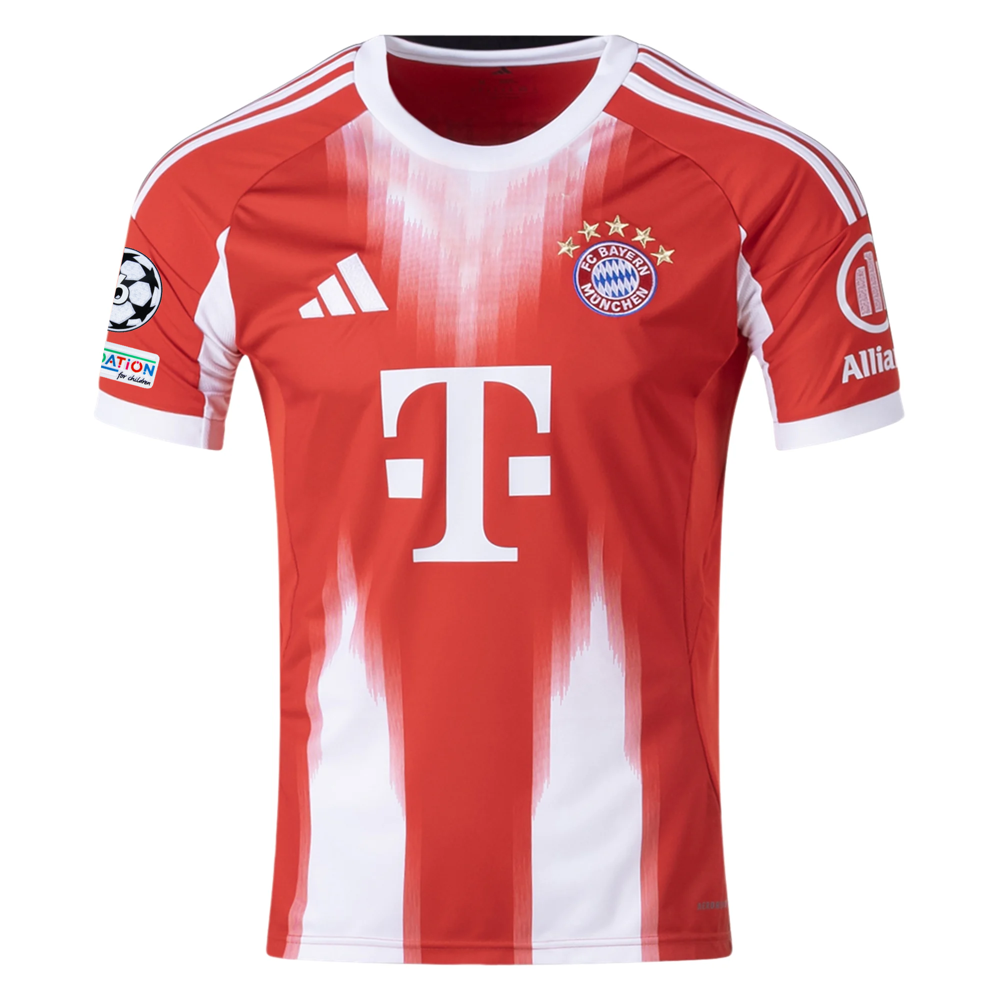 adidas Bayern Munich Davies Home Jersey w/ Champions League Patches 25/26 (Red)