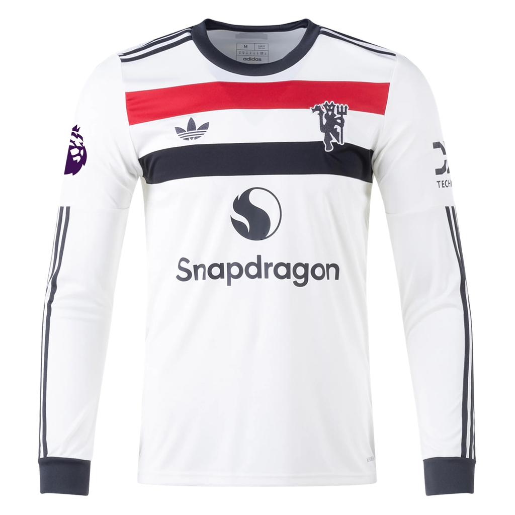 adidas Manchester United Rasmus Højlund Third Long Sleeve Jersey w/ EPL Patch 24/25 (Off White)
