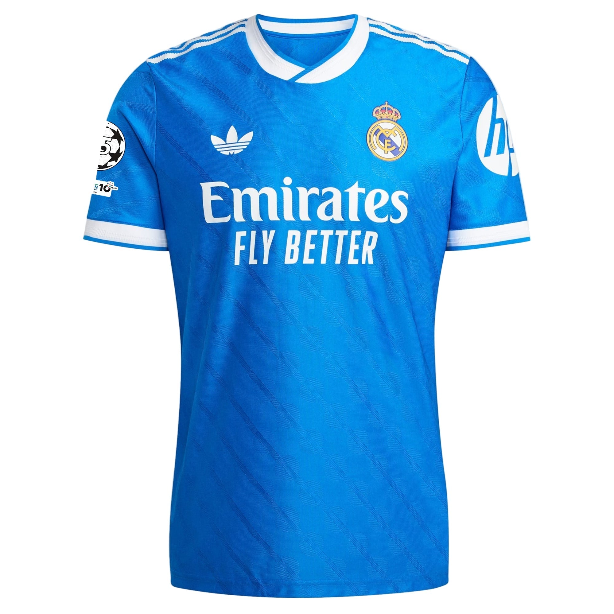 adidas Men's Camavinga Real Madrid 25/26 Authentic Third Jersey w/ Champions League Patches (Blue)