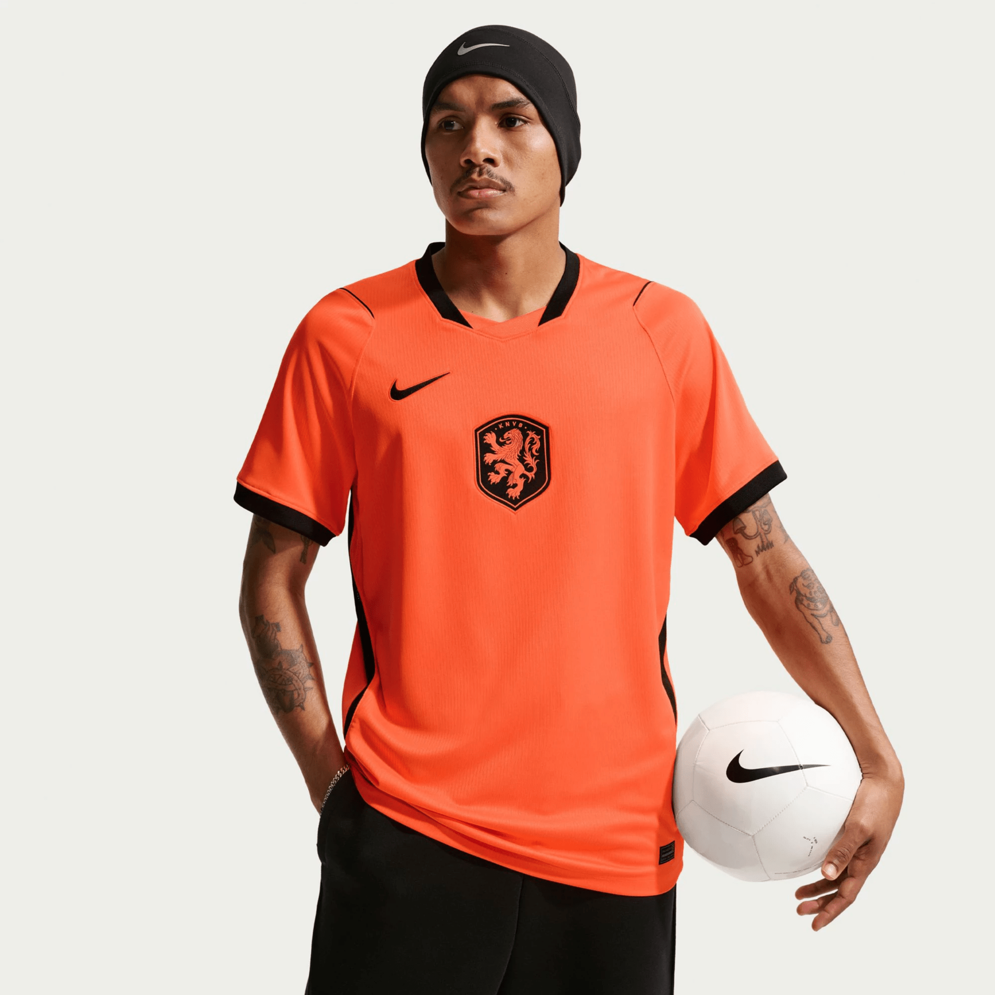 Nike Netherlands Jurrien Timber Home Jersey 2026 (Hyper Crimson/Black)