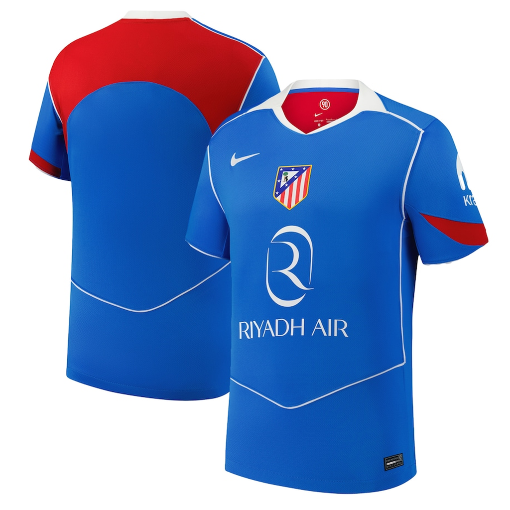 Nike Men's Atletico Madrid Matteo Ruggeri T90 Third Jersey La Liga Patch 25/26 (Photo Blue/Sport Red)