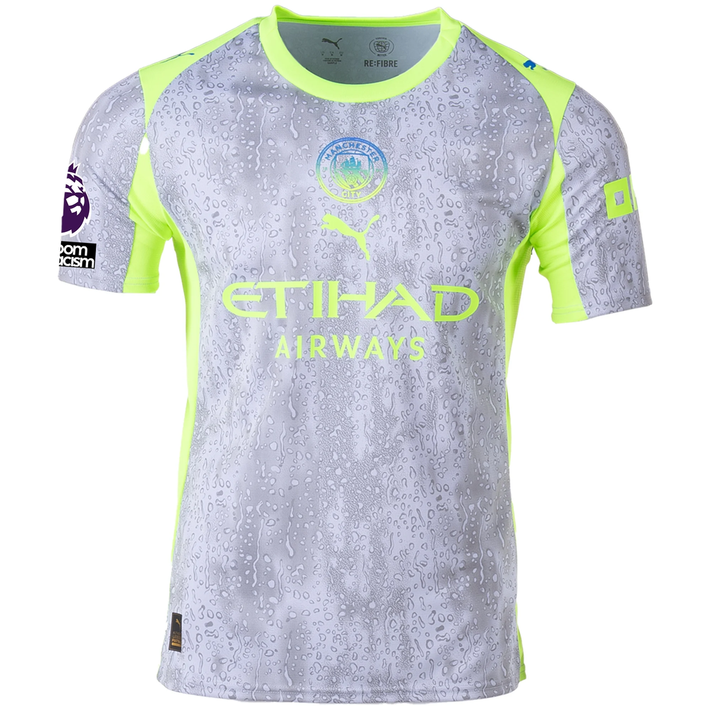 Puma Men's Manchester City Nico Third Jersey w/ EPL + No Room For Racism Patches 25/26 (Cool Weather/Pro Green)