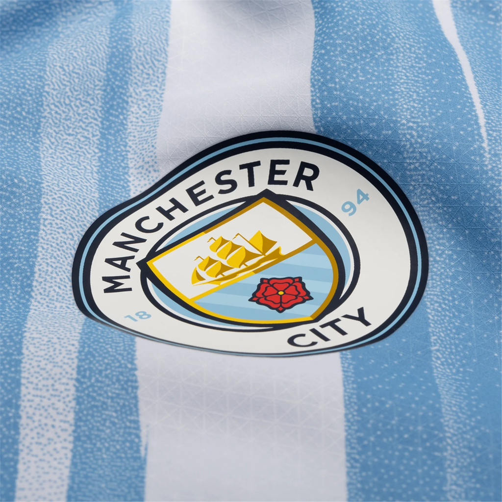 Puma Manchester City Authentic Khusanov Home Jersey w/ Champions League Patches 25/26 (Team Light Blue/White)
